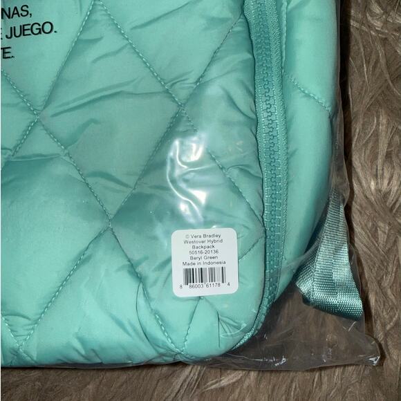 New Vera Bradley Westover Hybrid Backpack Beryl Green Featherweight main image 8